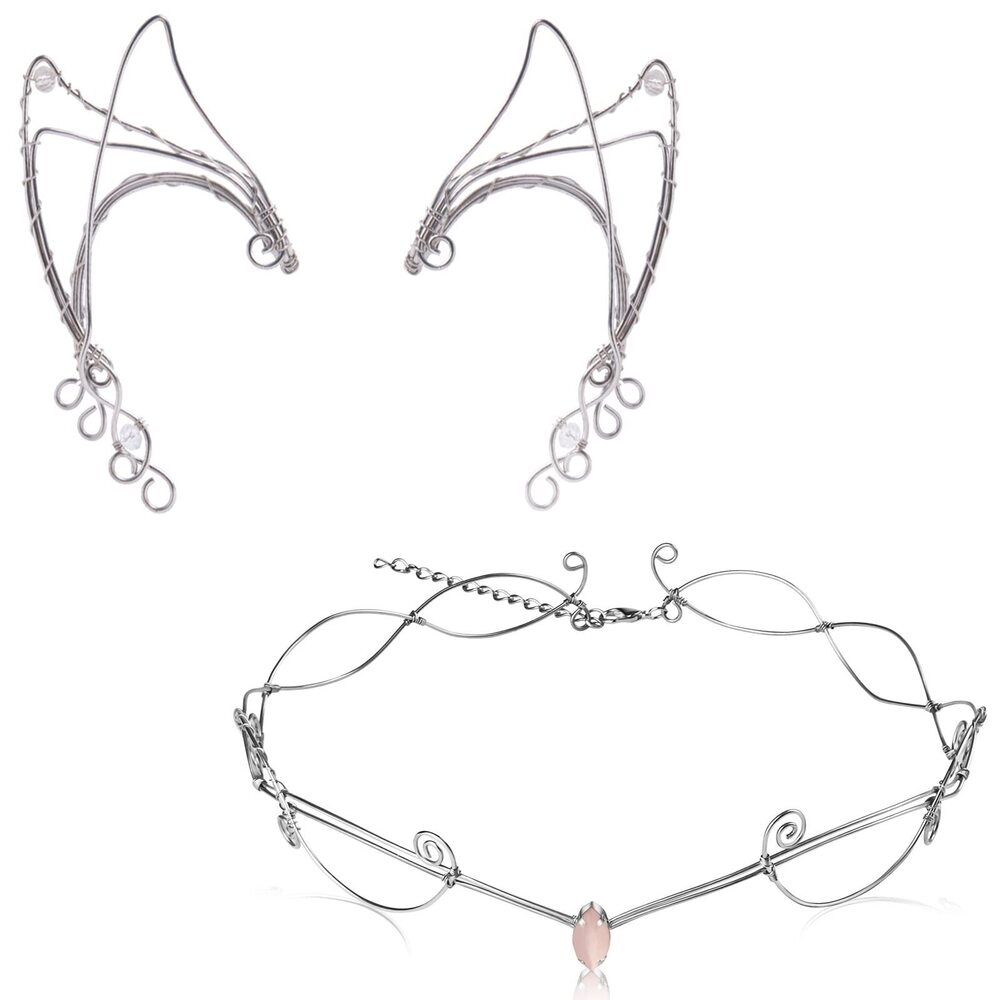 7669 Elf Ear Cuffs And Fairy Tiara Crown, Woodland Elven